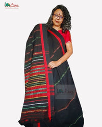 Black & Red Handloom Begampuri Cotton Saree