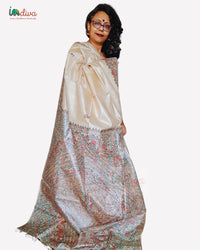 Natural Dyed Fish Motif Madhubani Silk Saree
