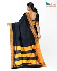 Handloom Black & Yellow SICO Ilkal Saree