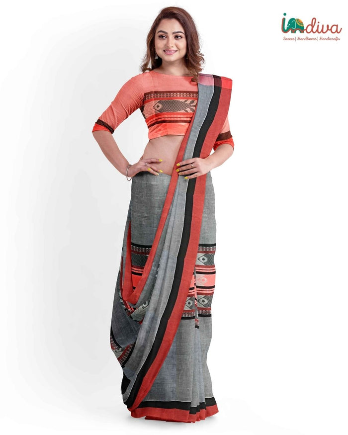 Indiva Madhyamoni Fish Motif Saree