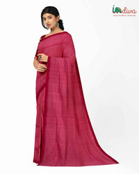 Indiva Pink & Red Dual Tone Mangalgiri Handwoven Saree