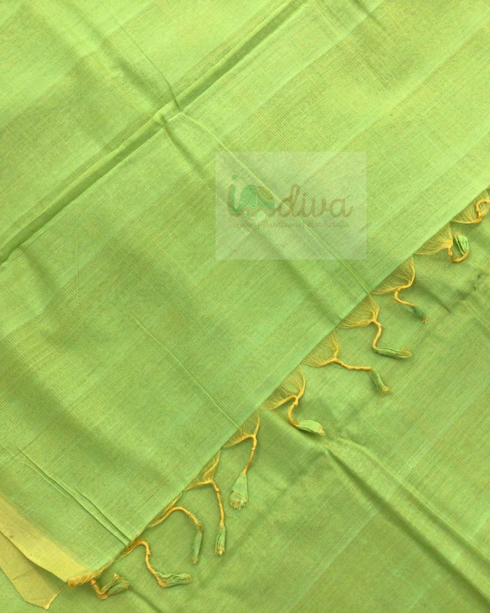 Indiva Mangalgiri cotton saree with running blouse piece