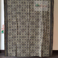 Block Printed Natural Dyed Grey Mulmul Saree-Body