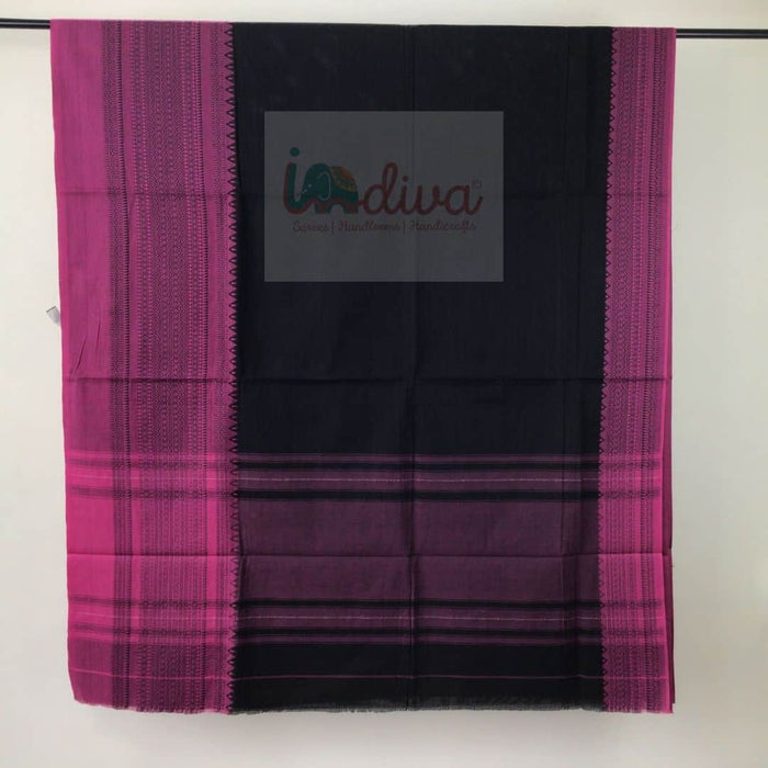 Indiva Begampur Black & Pink Saree