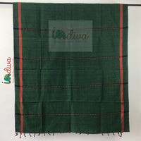 Indiva Begampur Handloom Green & Red Saree-Body