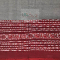 Indiva Begampur Grey Ganga Jamuna Saree-Bottom Border