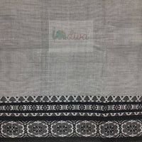 Indiva Begampur Grey Ganga Jamuna Saree-Top Border