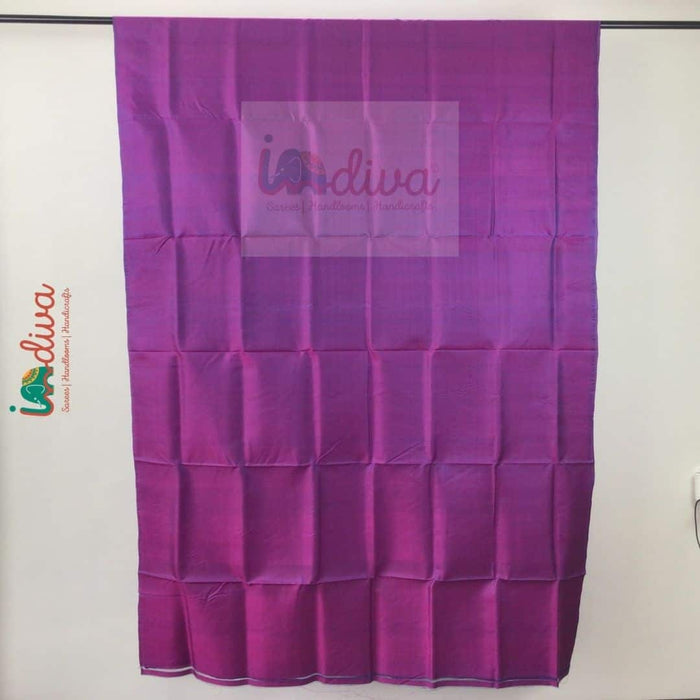 Indiva Handloom Bishnupur Silk Purple & Blue Dual shaded Saree