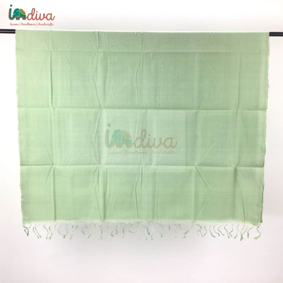 Indiva Pista Green Mangalgiri Cotton Saree