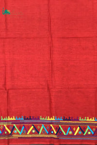 Indiva Red Lambani Embroidered Khadi Blouse Piece