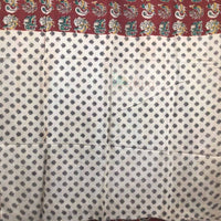 Kalamkari Chennur Silk Peacock Motifs Maroon Saree-Blouse