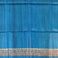Blue Madhubani Hand painted Tussar Ghicha Saree Blouse