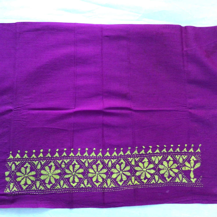 Indiva Kantha Embroidered Purple Blouse-1b