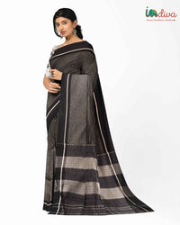 Handloom Black & White Patteda Anchu Saree