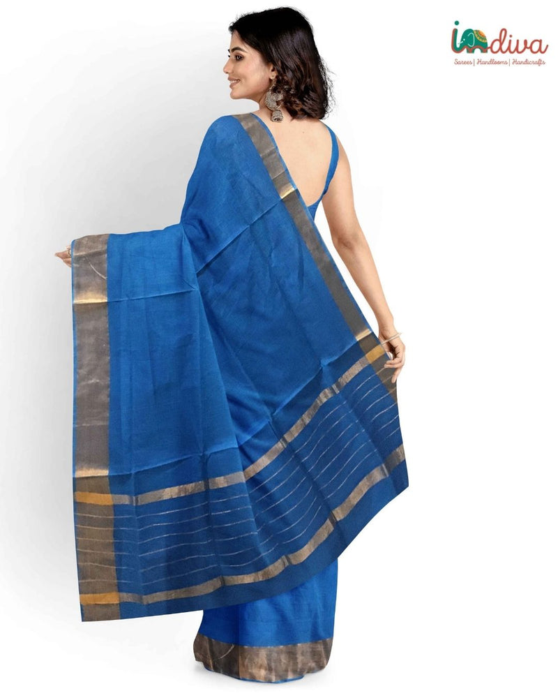 Paturu Blue Handloom Cotton Saree