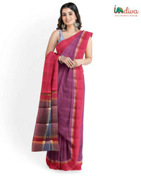 Paturu Pink Handloom Cotton Saree