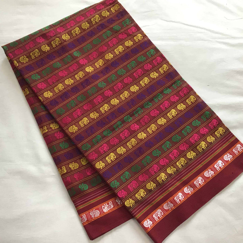 Indiva Khun Maroon Blouse Fabric-Folded