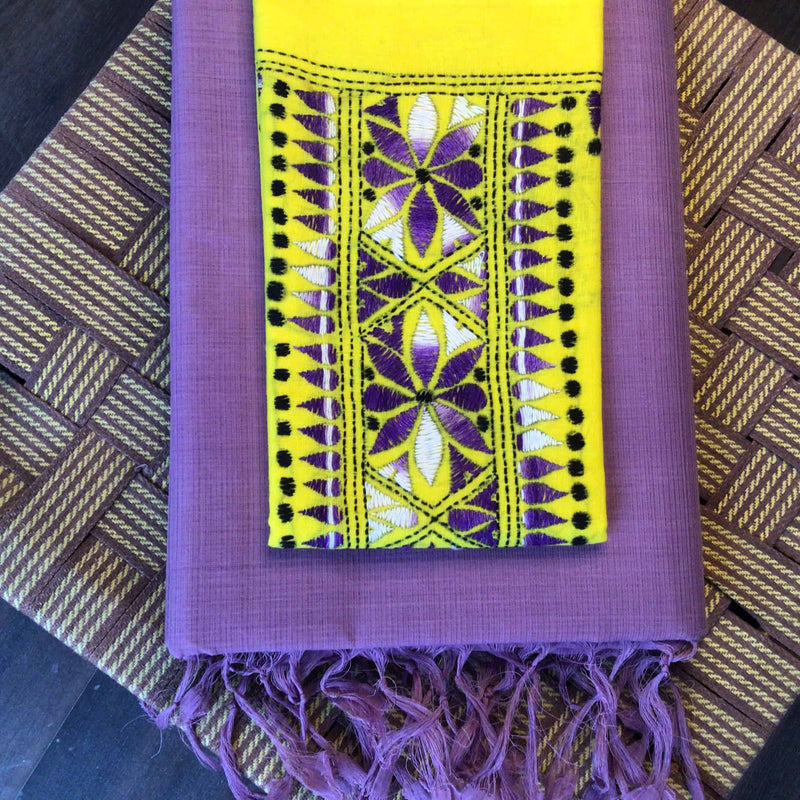 Indiva Kantha Yellow Blouse Fabric