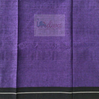 Indiva Begampur Handloom Cotton Dark Purple & Black Saree-Border
