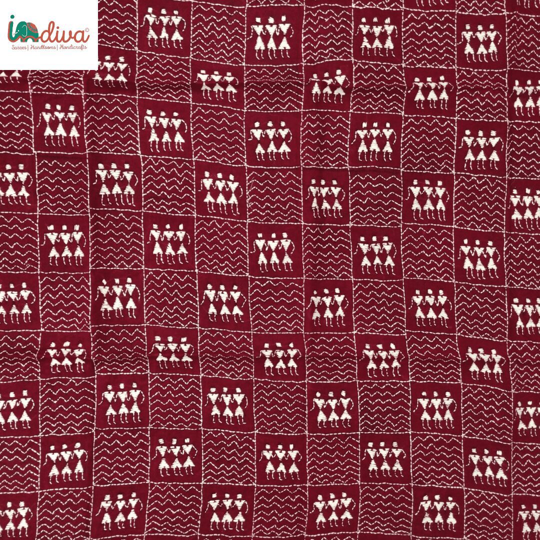 Indiva-Kantha-Embroidered-Maroon-and-White-Blouse-Fabric-2a.png