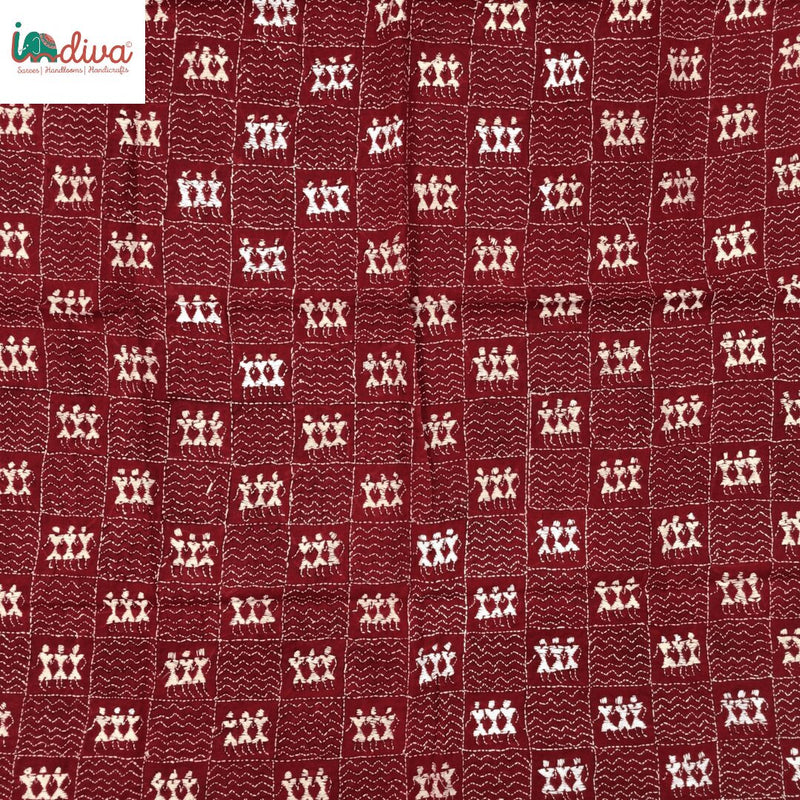 Indiva-Kantha-Embroidered-Maroon-and-White-Blouse-Fabric-2b.png