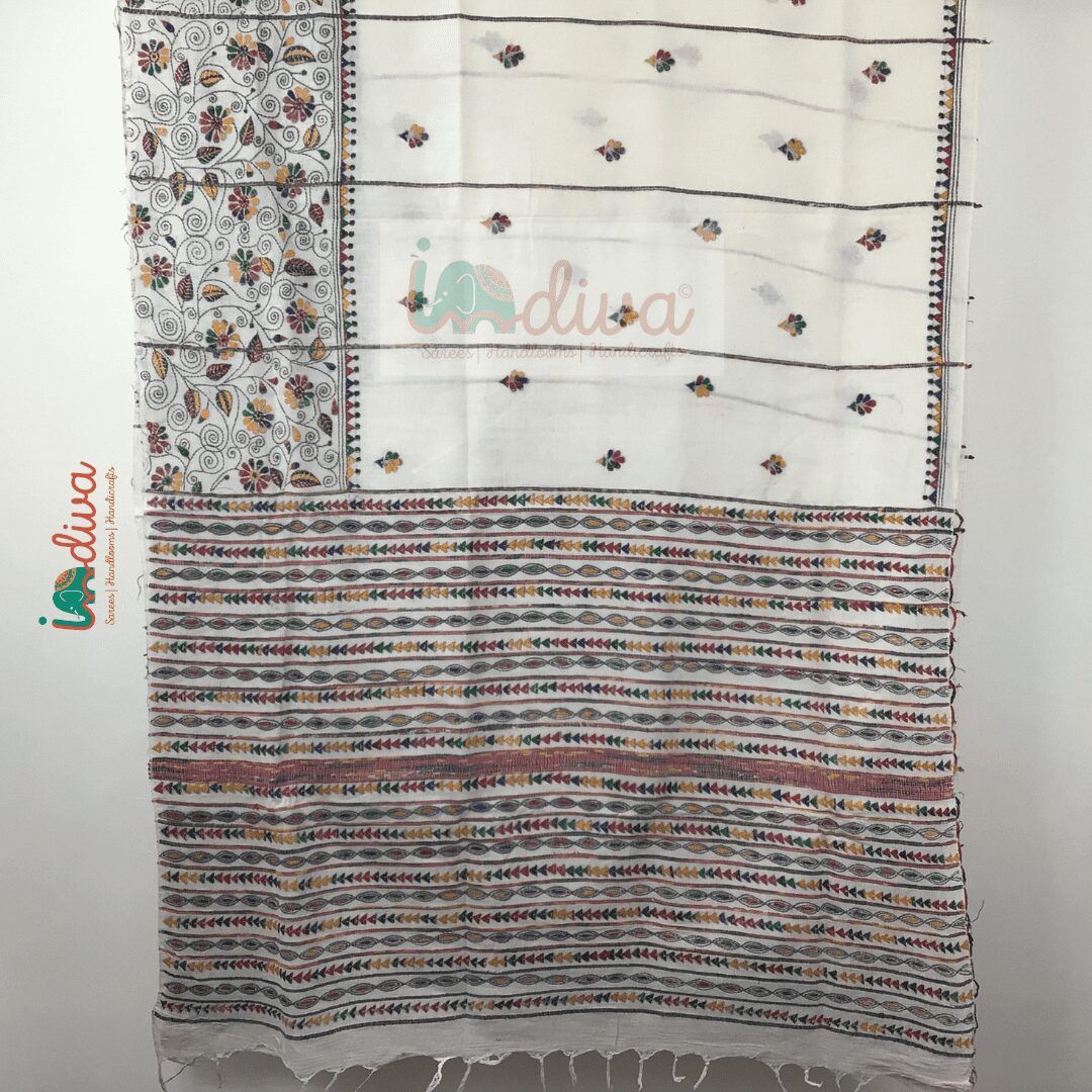 Indiva-Off-WhiteKhesh-Kantha-Cotton-Saree-Dual-Shade-Embroidery.png