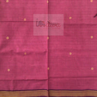 Indiva Udupi Handloom Cotton Pink Saree with Bhuta-Border