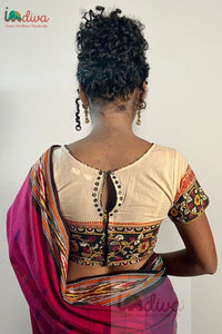 Indiva south cotton & kalamkari combination blouse - 36