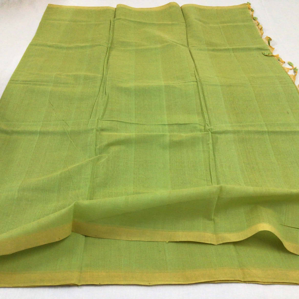 Cotton Mangalgiri Green Handloom Saree-1a