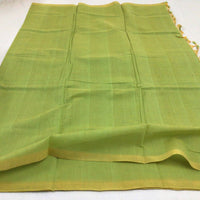 Cotton Mangalgiri Green Handloom Saree-1a