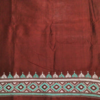 Indiva Bangalore Silk Kantha Embroidered Maroon Saree-1d
