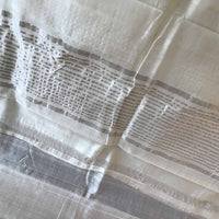 Indiva Mangalgiri Handloom Silk Cotton White Sari with Silver Zari-1a